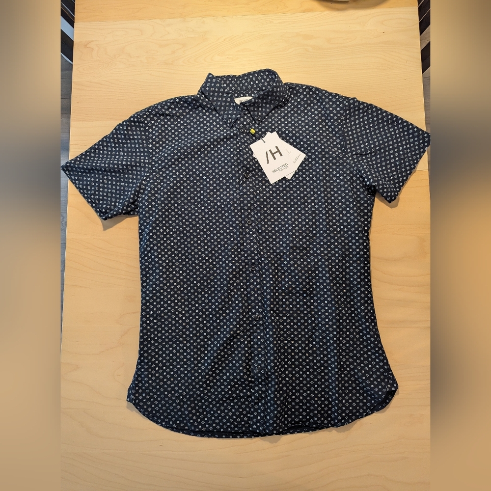 NWT | Selected Homme | Navy Button Down Shirt